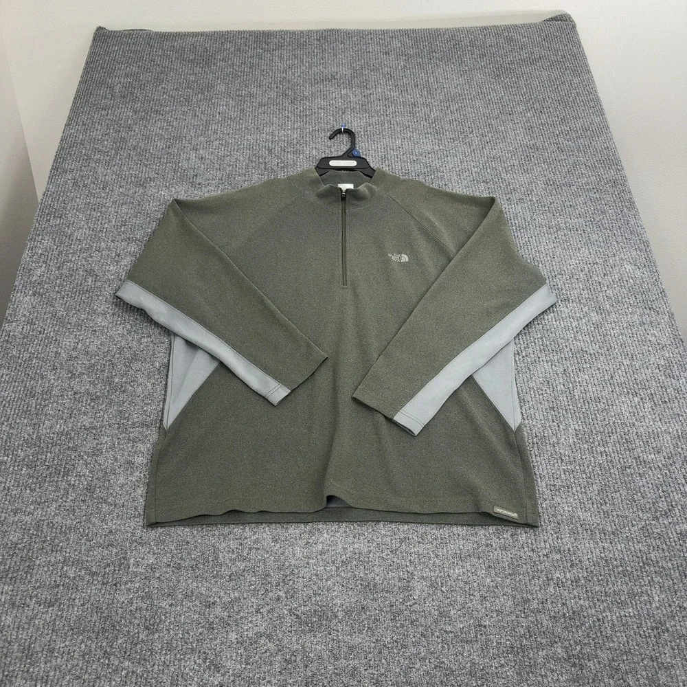 The North Face Pullover Mens‎ XL Green Polyester Quarter Zip Colorblock Gorpcore